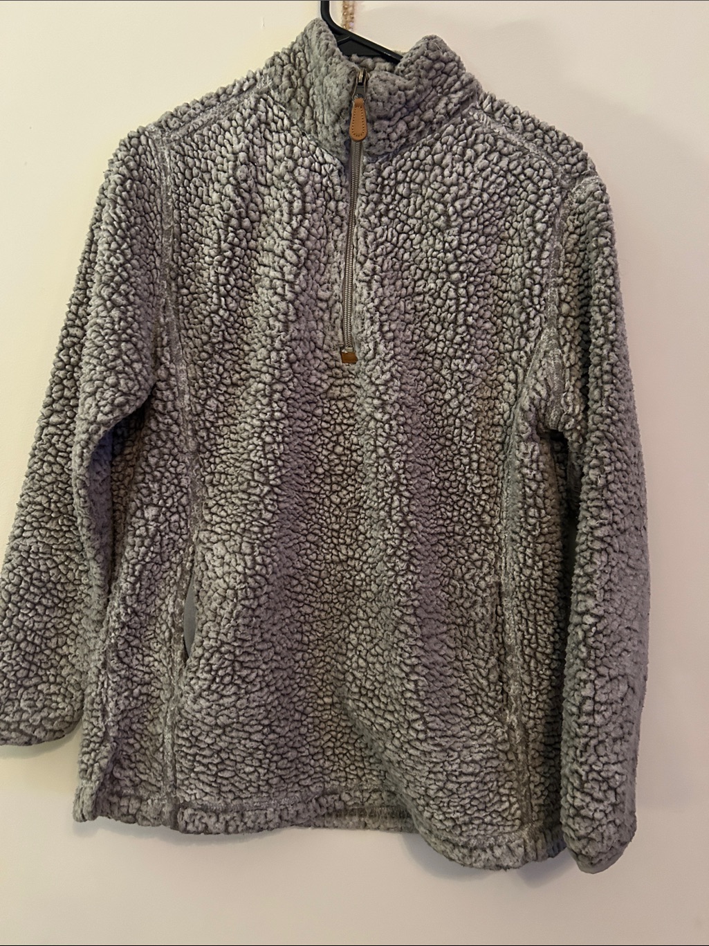 Katydid Gray Sherpa Half-Zip Pullover Jacket